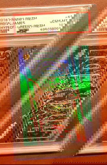 2018 Prizm Get Hyped Green Lebron James PSA 10
