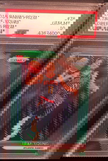 Trae Young 2018 Panini Prizm Green PSA 10