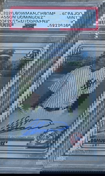 Jasson Dominguez prospect autographs 2020 bowman chrome 