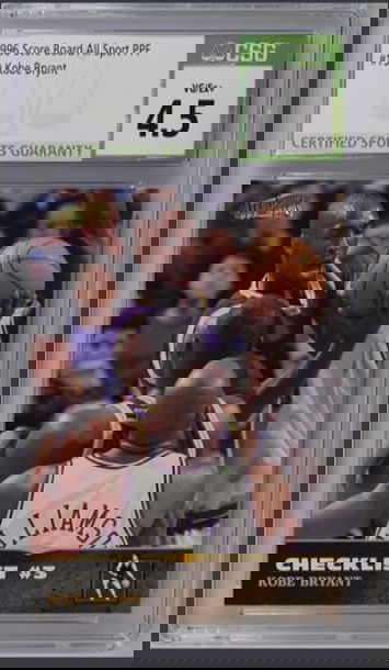 1996 SC ALL SPORT PPF #150 - KOBE BRYANT ROOKIE CARD RC - CSG 4.5 VG/EX+ - LA LAKERS HOF