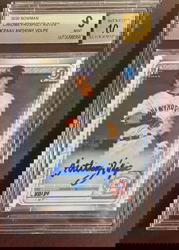 2020 Bowman Chrome Prospects Auto Anthony Volpe BGS 9 Mint 