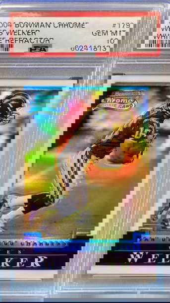 2004 Bowman Chrome Wes Welker White Refractor #179 PSA 10 GEM MINT Pats RC /299