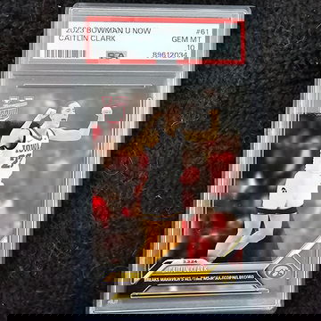 Caitlin Clark 2023 Bowman U Now #61 PSA 10 NCAA Scoring Record 