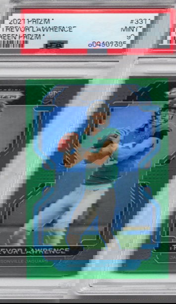 Trevor Lawrence Rookie RC 2021 GREEN Prizm PSA 9 Color Match #331 Jaguar Clemson