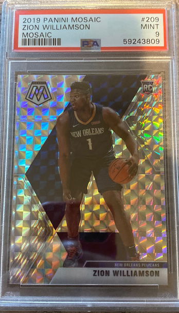 2019 Panini Mosaic Zion Williamson Silver PSA 9