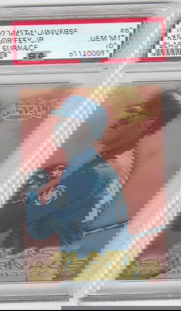 PSA 10 GEM MINT  1997 METAL UNIVERSE KEN GRIFFEY JR BLAST FURNACE #6