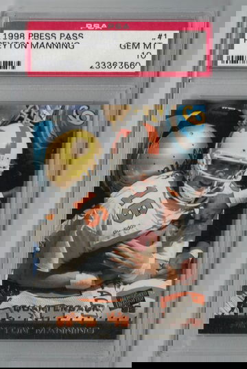 1998 Press Pass #1 Peyton Manning PSA 10 Gem Mint Rookie year 