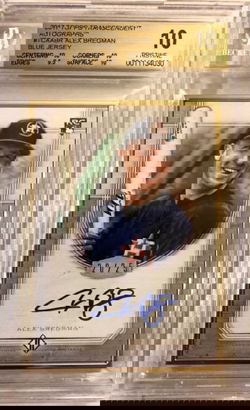 2017 Topps Transcendent Alex Bregman Autograph RC #’d /25 Gold Framed BGS 10 PRISTINE 10 AUTO 
