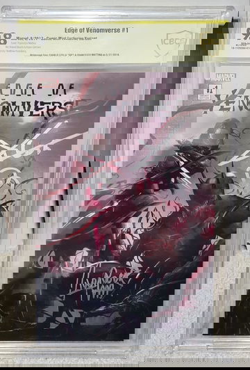 Edge of Venomverse #1 (2017) CBCS 9.8 not CGC SS - 2x Signed by Charlie Cox (DD) & Mattina Marvel Comics