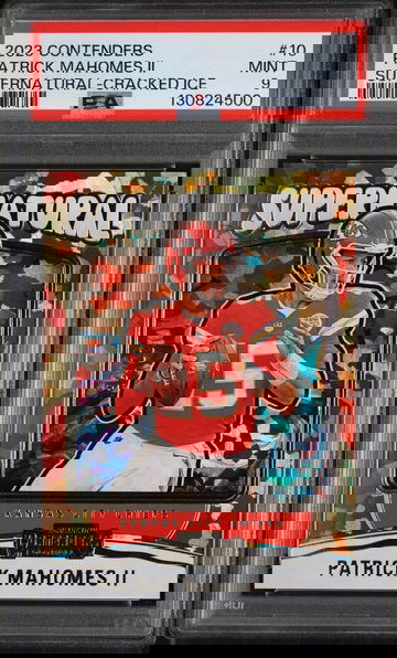 2023 Panini Contenders Supernatural Cracked Ice Patrick Mahomes II #10 PSA 9