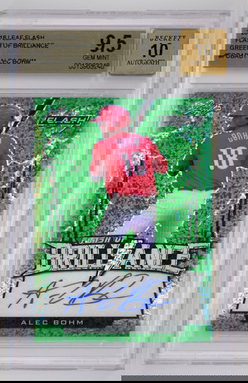 2018 Leaf Flash Flash of Brilliance Green Autograph /15 Alec Bohm BGS 9.5 w 10 Auto Pop 1!!!!