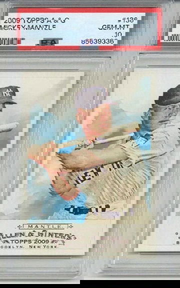 2009 TOPPS ALLEN & GINTER #136 MICKEY MANTLE CARD YANKEES PSA 10 LOW POP RARE