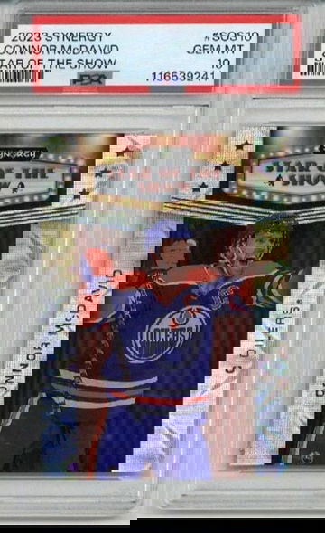 2023 UPPER DECK SYNERGY STAR OF THE SHOW CONNOR MCDAVID OILERS PSA 10 LOW POP