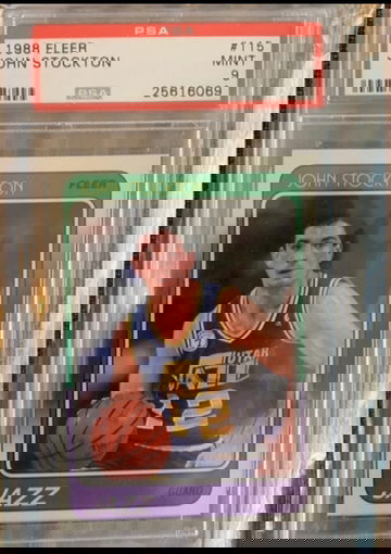 1988 Fleer John Stockton Rookie PSA 9 HOF Invest All Time Assist Leader