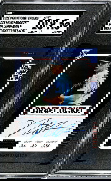 2021 Panini Contenders Draft Ticket Red Nate Pearson #153 RC Auto /75 SGC 9.5 Auto 10