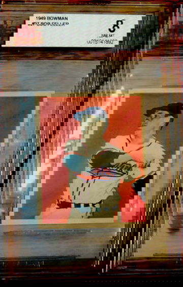 1949 Bowman #27 Bob Feller BVG 8 Nr Mt Mint HOF White back