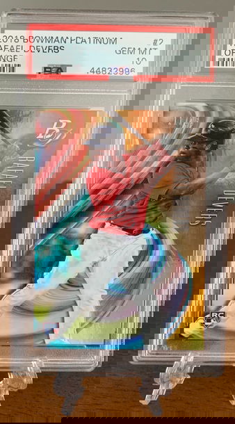 2018 Bowman Platinum Rafael Devers Orange Foil RC /25 PSA 10 Mint