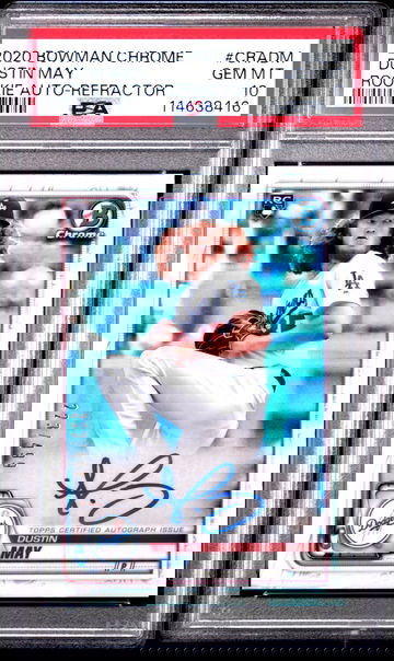 2020 Bowman Chrome Dustin May Auto Refractor /499 PSA 10