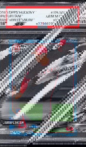 Shohei Ohtani 2018 Topps Holiday Bowman White Snow Rookie Card #06/50 #TH-SO PSA GEM MINT 10