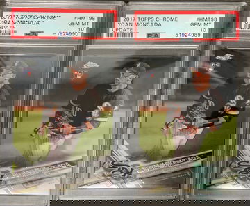 (2) 2017 Topps Chrome Update Yoan Moncada PSA10