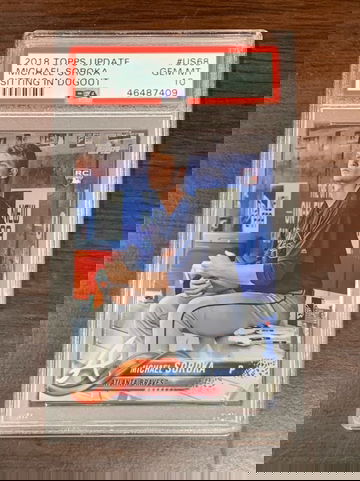 2018 Topps Update Michael Soroka Sitting In Dugout PSA 10