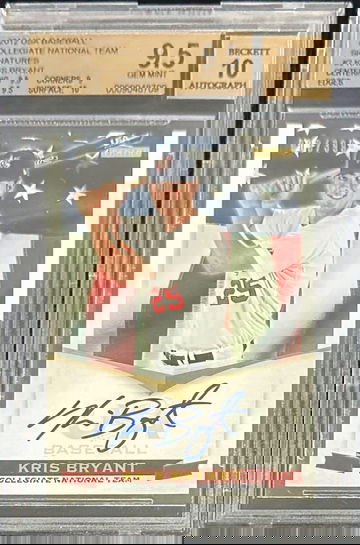 2012 PANINI USA BASEBALL COLLEGIATE NATIONAL TEAM KRIS BRYANT RC AUTO BGS 9.5