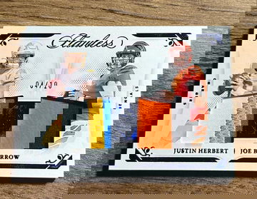 2021 Justin Herbert Joe Burrow Panini Flawless Dual Sapphire Blue Patch /10 #DD3 SP Jersey