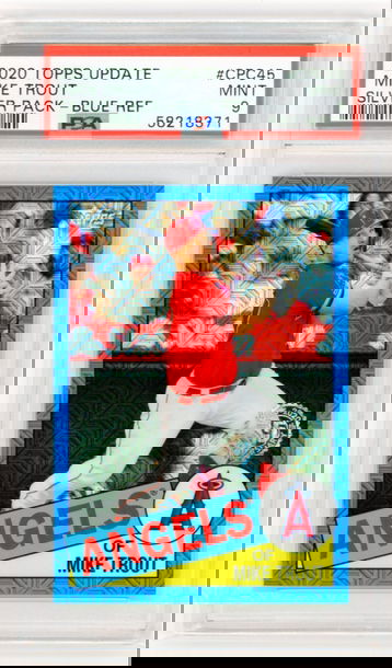 2020 Topps Update Silver Pack #CPC45 Mike Trout Blue Refractor PSA 9 MINT!