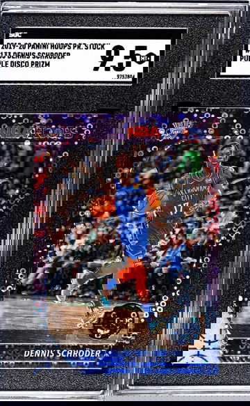 2019-20 Panini Hoops Premium Stock Purple Disco Prizm Dennis Schroder #133 SGC 9.5