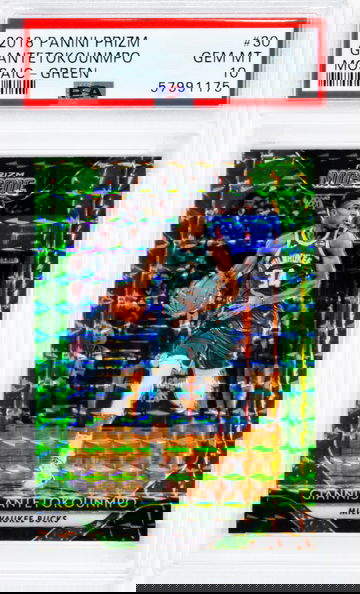 2018 Giannis Antetokounmpo Panini Prizm  Mosaic Green  #30 PSA 10