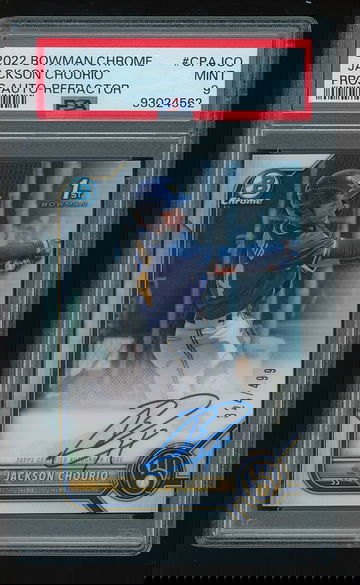 2022 Bowman Chrome Auto Jackson Chourio Refractor /499 PSA 9 #CPA-JCO