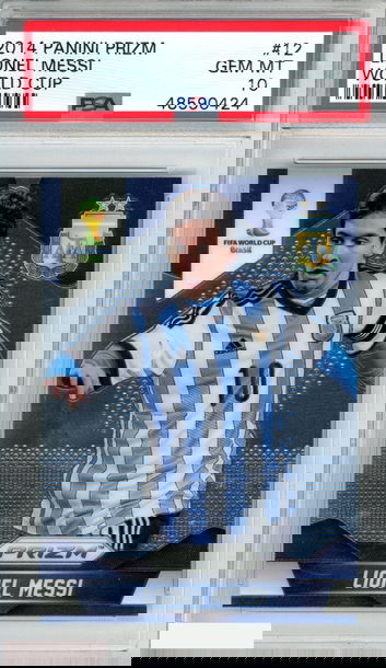 2014 PANINI PRIZM WORLD CUP LIONEL MESSI #12 ARGENTINA PSA 10 GEM MT