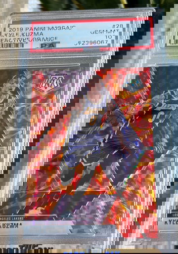 Kyle Kuzma 2019 Panini Mosaic Reactive Orange Prizm #28 PSA 10 GEM MINT Low Pop!. 