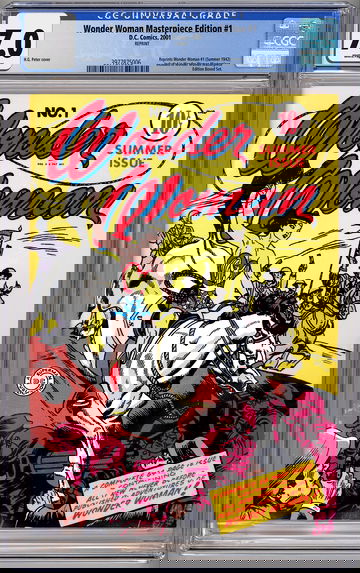 WONDER WOMAN #1 CGC 7.0 MASTERPIECE ED REPRINT 1ST SOLO WONDER WOMAN TITLE 2001