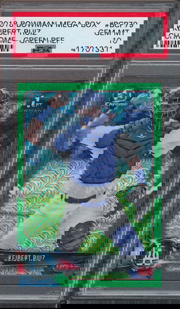 2018 Bowman Chrome Mega Box Keibert Ruiz Green Ref /99  PSA 10 GEM Mint