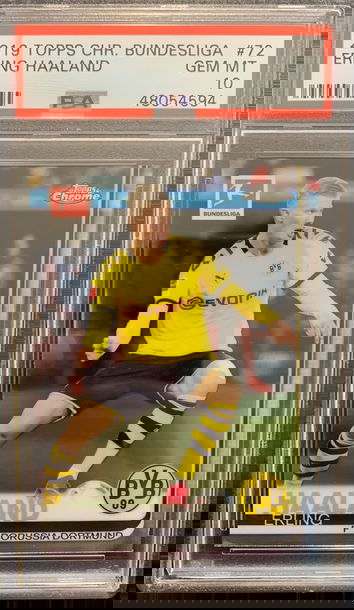 Erling Haaland Topps Chrome Rookie PSA 10