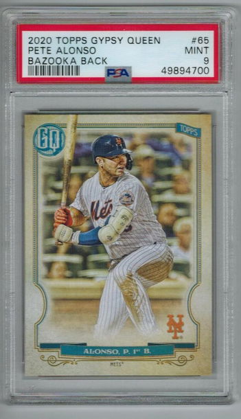 2020 Topps Gypsy Queen #65 Pete Alonso New York Mets PSA 9 MINT BAZOOKA back SP version 