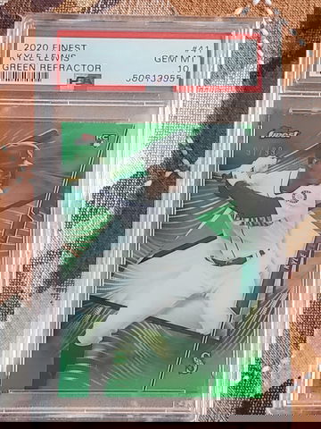 2020 Finest Kyle Lewis Green Refractor  97/99  Psa 10