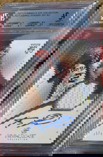 Kawhi Leonard 2012-13 Immaculate Collection #112 RPA Patch Auto RC BGS 9