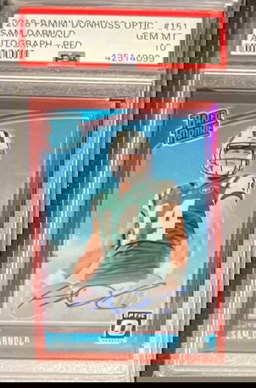 Sam Darnold 2018 Panini Donruss Optic Rated Rookie Auto Red #d 20/50 PSA 10