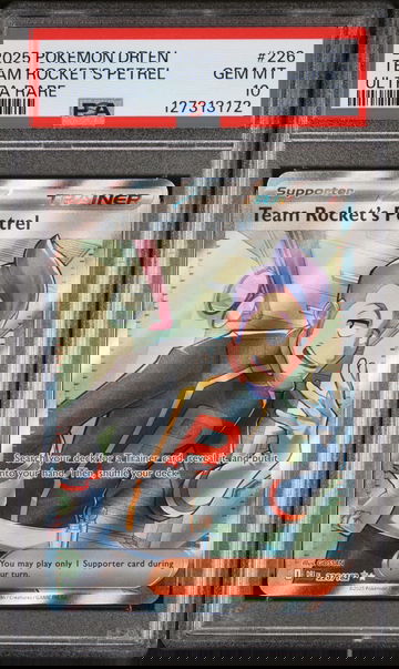 2025 Pokemon Destined Rivals Ultra Rare Holo Team Rocket's Petrel #226 PSA 10