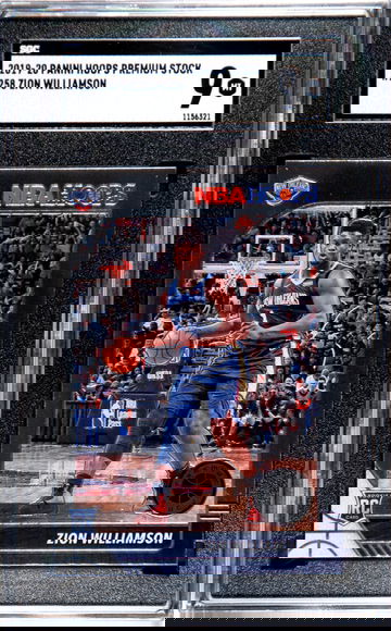 2019-20 Hoops Premium Stock Zion Williamson #258 SGC 9 Mint Pelicans