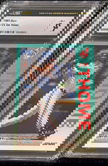 1992 Fleer Jim Thome RC CSG 9 Mint