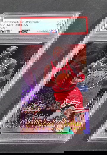 1996 FLAIR SHOWCASE ROW 1 MICHAEL JORDAN PSA 7 NM