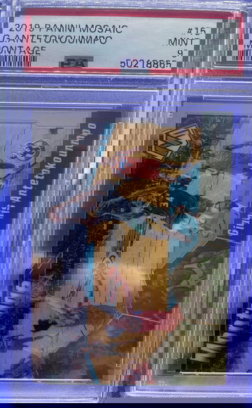 2019-20 Panini Mosaic GIANNIS ANTETOKOUNMPO Montage Insert SP Mint PSA 9 Bucks