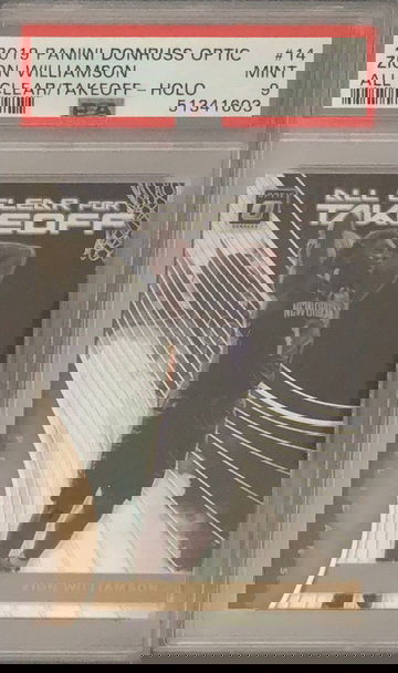 2019 Donruss Optic Silver Holo Prizm Zion Williamson All Clear For Takeoff RC Rookie PSA 9 Mint