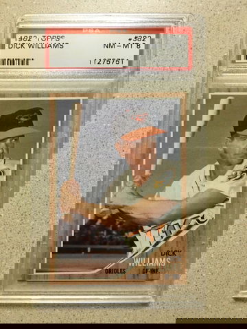 1962 Topps #382 Dick Williams PSA 8 NM-MT ORIOLES HOF