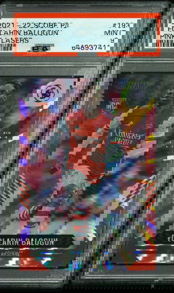 2021 PANINI SCORE PREMIER LEAGUE FOLARIN BALOGUN PINK LASERS #193 RC PSA 9