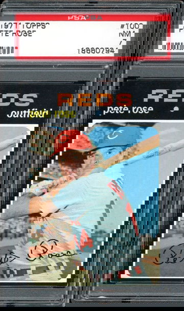 1971 Topps #100 Pete Rose Cincinnati Reds PSA 7 NM