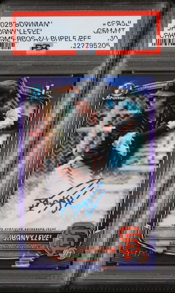 2025 Bowman #CPA-JL Jhonny Level Chrome Prospects /250 PSA 10